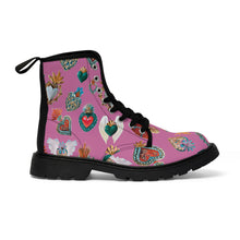 Load image into Gallery viewer, San Miguel My Heart Women&#39;s Pink Canvas Boots
