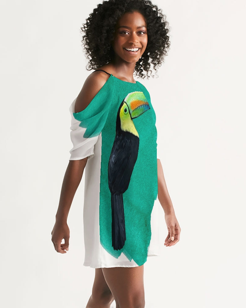 Monte Verde Toucan Women's Open Shoulder A-Line Dress