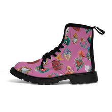 Load image into Gallery viewer, San Miguel My Heart Women&#39;s Pink! Canvas Boots

