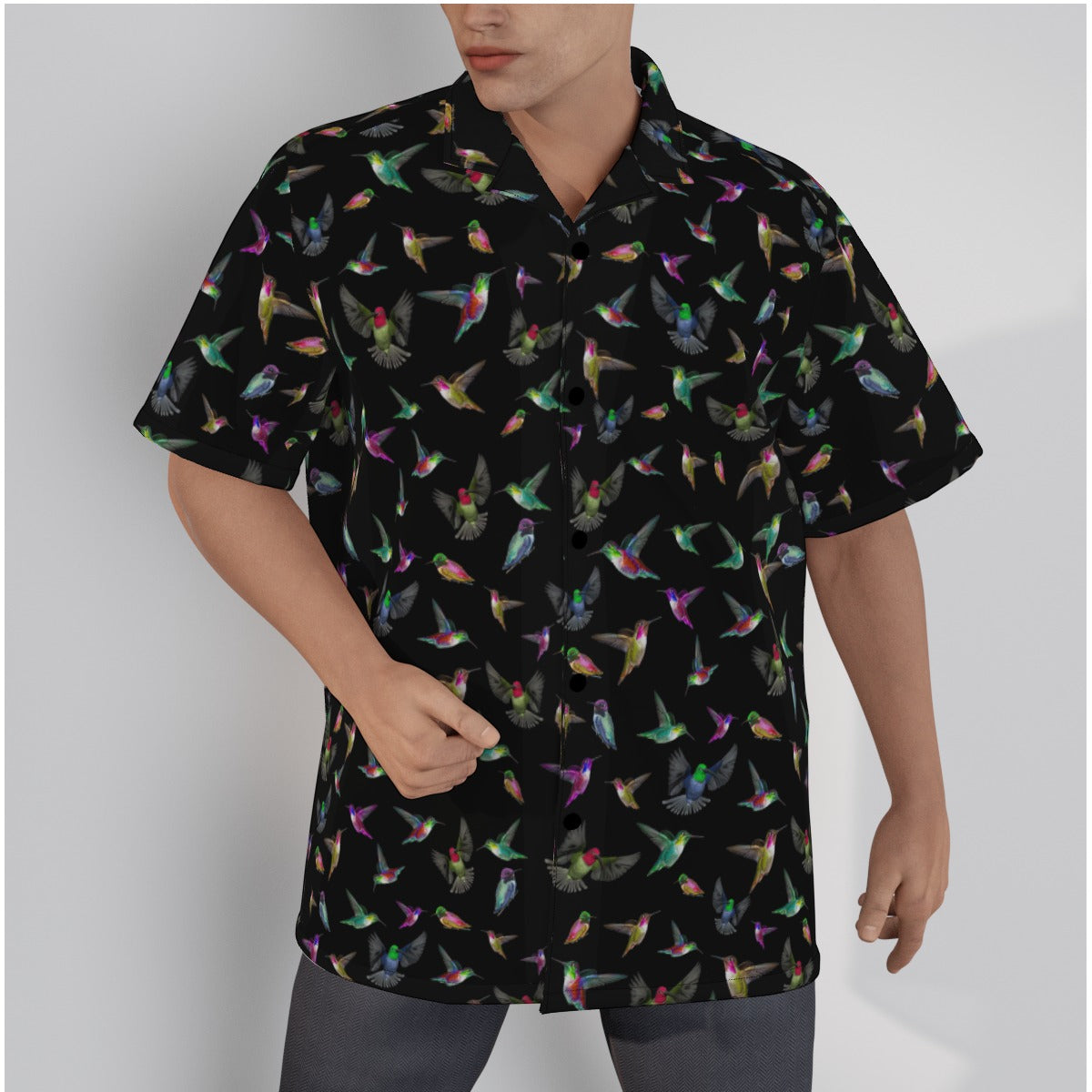 Colibri Hummingbird Pattern Unisex Hawaiian Shirt (Cotton)