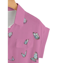 Load image into Gallery viewer, Oh My Frida Floral Butterfly Collection Women&#39;s Pink Button Up Blouse
