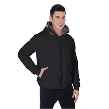 Load image into Gallery viewer, San Miguel My Heart Black Men&#39;s Sherpa Fleece Zip Up LIMITED EDITION

