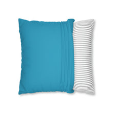 Load image into Gallery viewer, Darling Dalia Teal Spun Polyester Square Pillow Case
