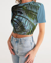 Load image into Gallery viewer, The Bright Painted Palm Women&#39;s Twist-Front Cropped Tee
