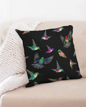 Load image into Gallery viewer, Hummingbird Pattern Paradise Throw Pillow Case 20&quot;x20&quot; Upcycled Plastic Textile
