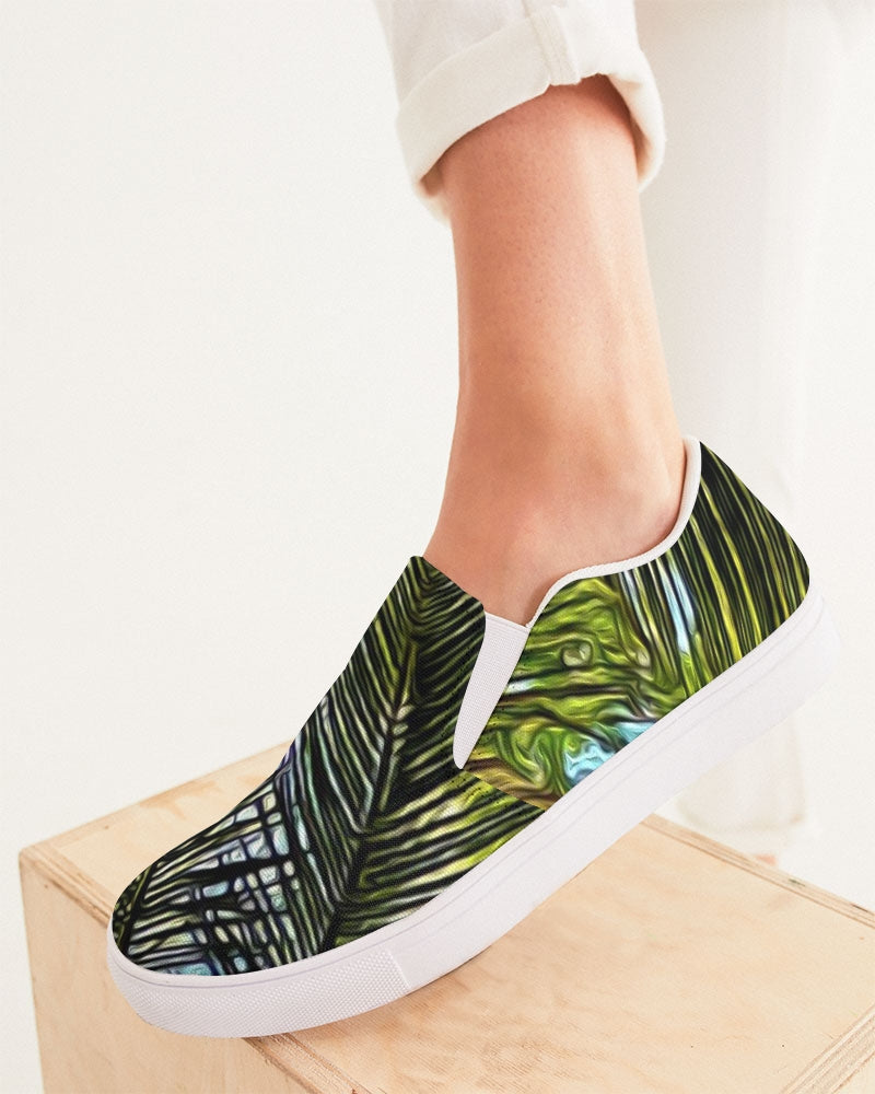The Bright Painted Palm Women's Slip-On Canvas Shoe