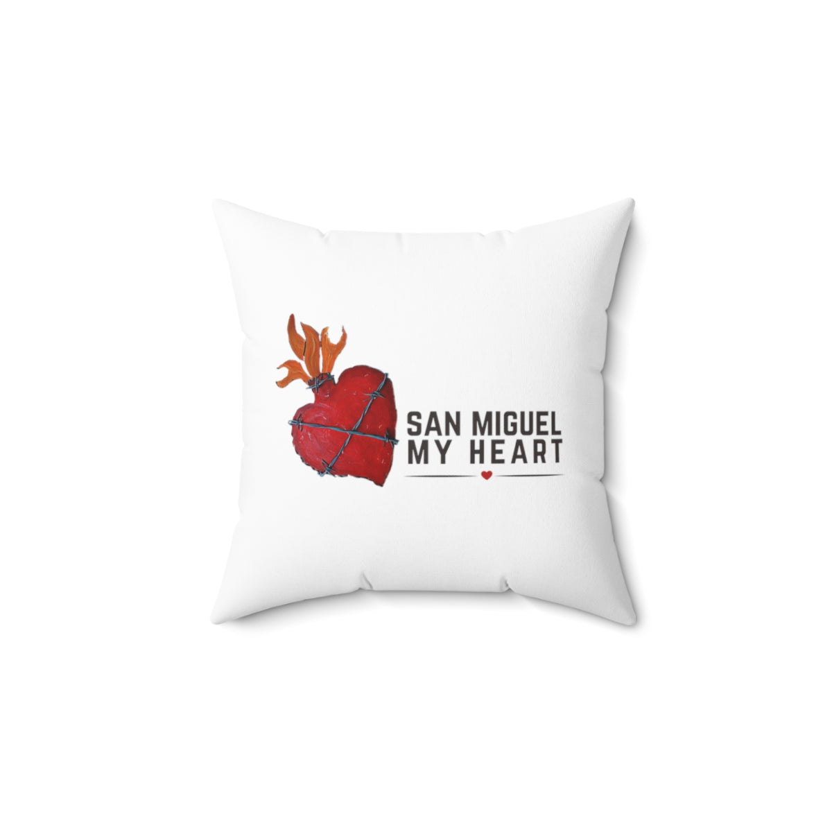 San Miguel My Heart Faux Suede Square Pillow Case