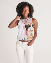 Load image into Gallery viewer, Oh My Frida Floral Butterfly Collage Women&#39;s Cropped Tank
