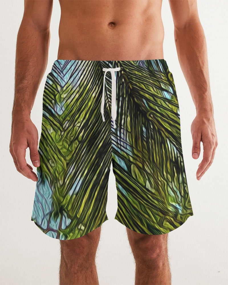 The Bright Painted Palm Men's Swim Trunk