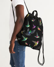 Load image into Gallery viewer, Hummingbird Pattern Paradise Canvas Drawstring Bag

