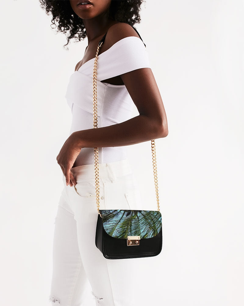 The Bright Painted Palm Small Shoulder Bag (Vegan Leather)