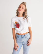 Load image into Gallery viewer, San Miguel My Heart heart and wings Women&#39;s Twist-Front Cropped Tee
