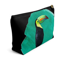 Load image into Gallery viewer, Monte Verde Toucan Zipper Cosmetic Pouch w T-bottom
