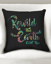 Load image into Gallery viewer, REWILD THE EARTH Throw Pillow Case 20&quot;x20&quot; Upcycled Plastic Textile
