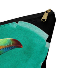 Load image into Gallery viewer, Monte Verde Toucan Zipper Cosmetic Pouch w T-bottom
