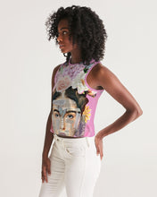 Load image into Gallery viewer, Oh My Frida Floral Butterfly Collage Mauve Pink Women&#39;s Cropped Tank
