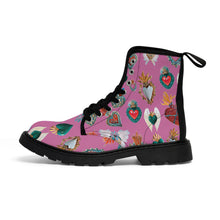 Load image into Gallery viewer, San Miguel My Heart Women&#39;s Pink! Canvas Boots
