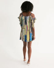 Load image into Gallery viewer, Bahama Beach Wood Women&#39;s Open Shoulder A-Line Dress
