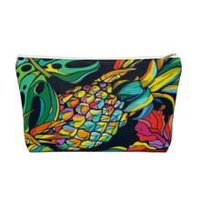 Load image into Gallery viewer, Bora Bora Pineapple Jungle Cosmetic Accessory Pouch w T-bottom
