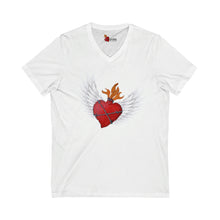 Load image into Gallery viewer, San Miguel My Heart Unisex Jersey Short Sleeve V-Neck Tee
