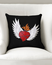 Load image into Gallery viewer, San Miguel My Heart Black Throw Pillow Case &#39;16x16&quot; Upcycled plastic textiles
