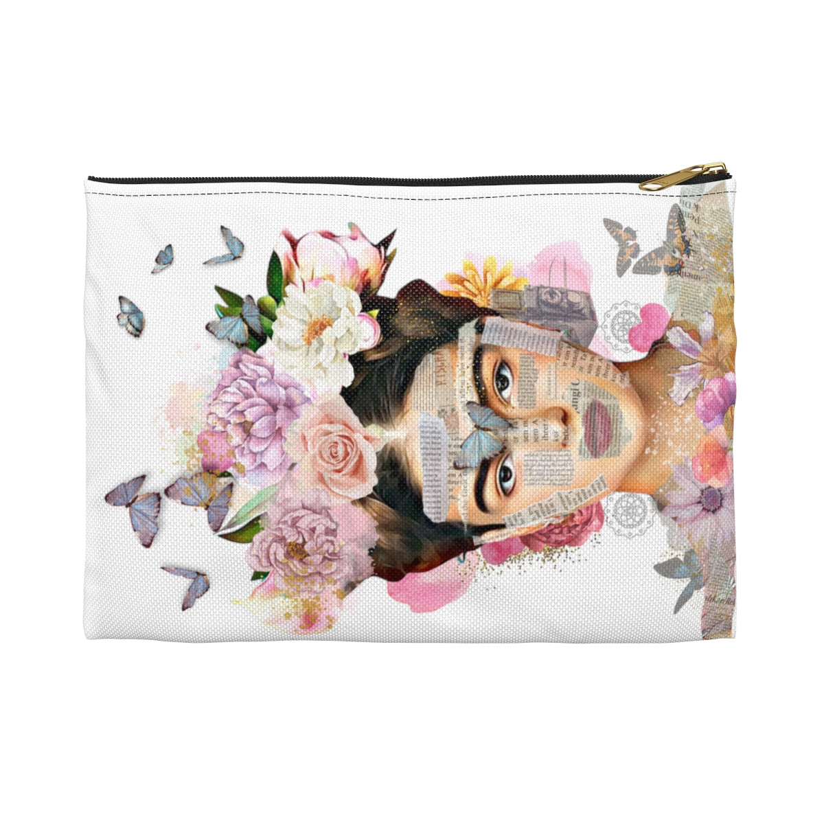 Oh My Frida Floral Butterfly Collage Accessory Coin Pouch