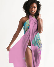 Load image into Gallery viewer, Painted Peacock Watercolor Mauve Pink Scarf or Swim Cover Up
