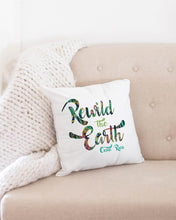 Load image into Gallery viewer, REWILD THE EARTH Throw Pillow Case 16&quot;x16&quot; Upcycled Plastic Textile
