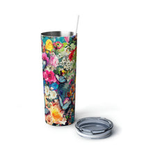 Load image into Gallery viewer, floral explosion skinny steel tumbler
