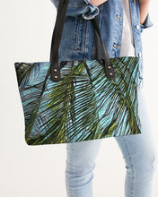 Load image into Gallery viewer, The Bright Painted Palm Stylish Tote (Vegan Leather)
