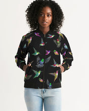 Load image into Gallery viewer, Hummingbird Paradise Women&#39;s Bomber Jacket
