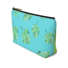 Load image into Gallery viewer, Jungle Leaf Cosmetic Accessory Pouch w T-bottom
