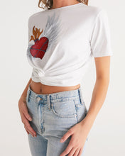 Load image into Gallery viewer, San Miguel My Heart &amp; Wings Women&#39;s Twist-Front Cropped Tee
