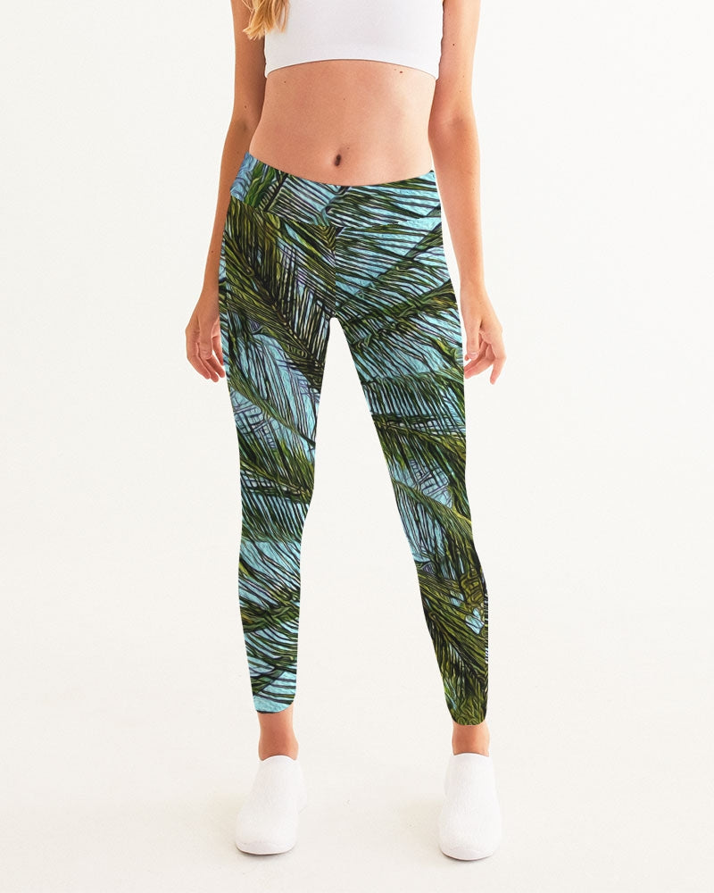 The Bright Painted Palm Women's Yoga Pants  (Poly/Spandex)