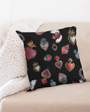 Load image into Gallery viewer, San Miguel My  Heart Black Throw Pillow Case 20&quot;x20&quot; Upcycled plastic textiles

