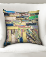Load image into Gallery viewer, Bahama Beach Wood Throw Pillow Case 18&quot;x18&quot;  Upcycled Plastic Textile
