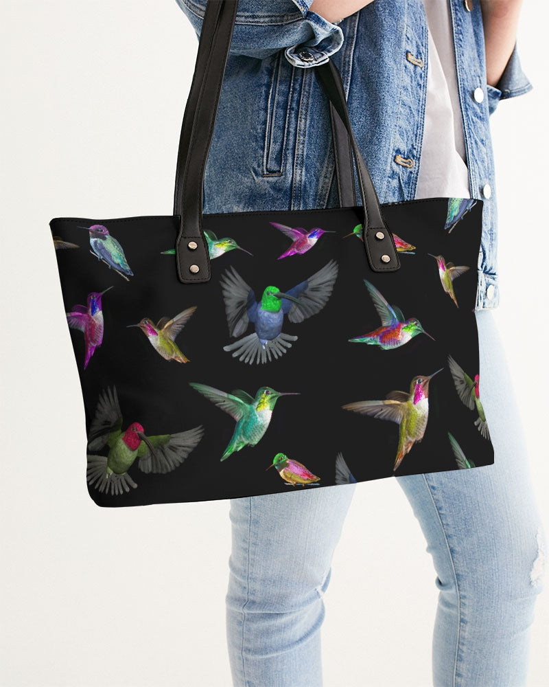 Hummingbird Pattern Paradise Stylish Tote (Vegan Leather)