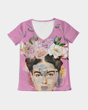 Load image into Gallery viewer, Oh My Frida!  Mauve Women&#39;s V-Neck Tee
