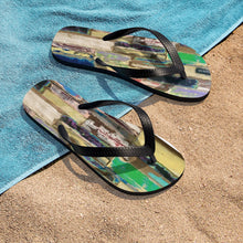 Load image into Gallery viewer, Tropical Beach Wood Panels Unisex Flip-Flops

