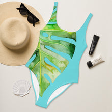 Load image into Gallery viewer, Jungle Leaf One-Piece Swimsuit UPCYCLED TEXTILES
