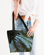 Load image into Gallery viewer, The Bright Painted Palm Canvas Zip Tote
