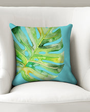 Load image into Gallery viewer, Jungle Leaf Throw Pillow Case 16&quot;x16 Upcycled Plastic Textile
