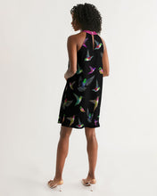 Load image into Gallery viewer, Hummingbird Pattern Paradise Women&#39;s Halter Dress
