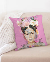 Load image into Gallery viewer, Oh My Frida! Mauve Throw Pillow Case 20&quot;x20 Upcycled Plastic Textile
