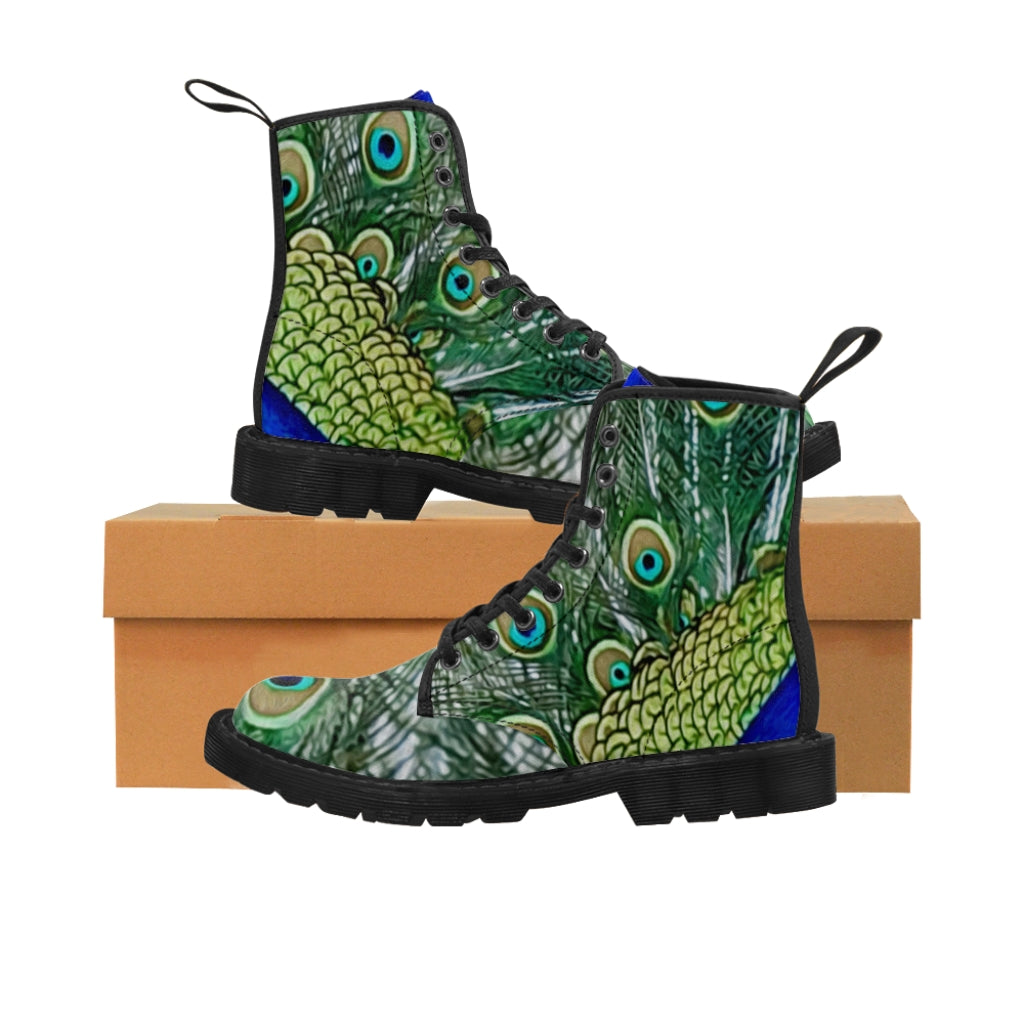 Grand Peacock Canvas Boots with Soul