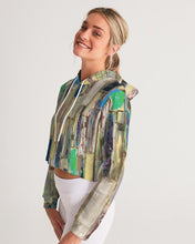 Load image into Gallery viewer, Bahama Beach Wood Women&#39;s Cropped Hoodie

