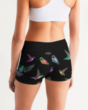 Load image into Gallery viewer, Hummingbird Paradise Women&#39;s Mid-Rise Yoga Shorts
