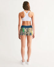 Load image into Gallery viewer, Vintage Surfer Beach Wood Women&#39;s Mid-Rise Yoga Shorts
