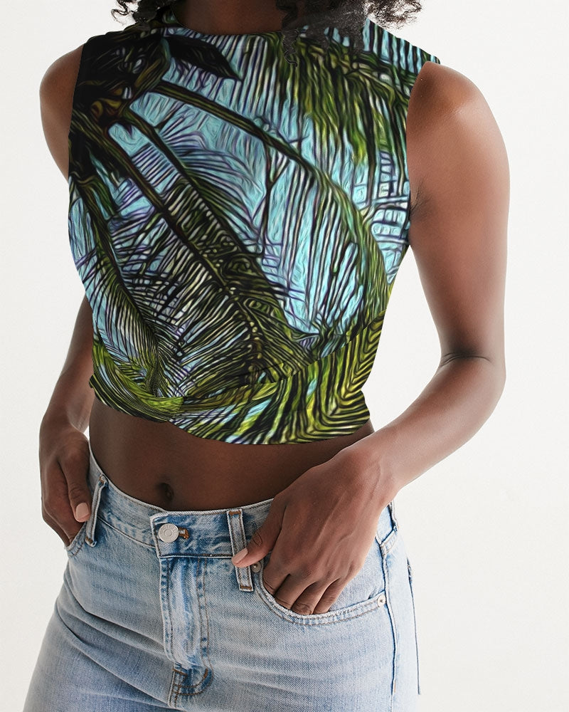 The Bright Painted Palm Women's Twist-Front Tank