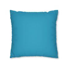 Load image into Gallery viewer, Darling Dalia Teal Spun Polyester Square Pillow Case
